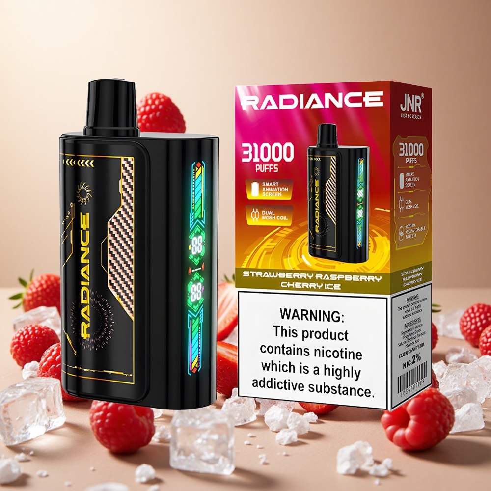 Strawberry Raspberry Cherry Ice JNR Radiance 31000 Puffs Dual Mesh Coil wholesale vapes Ireland