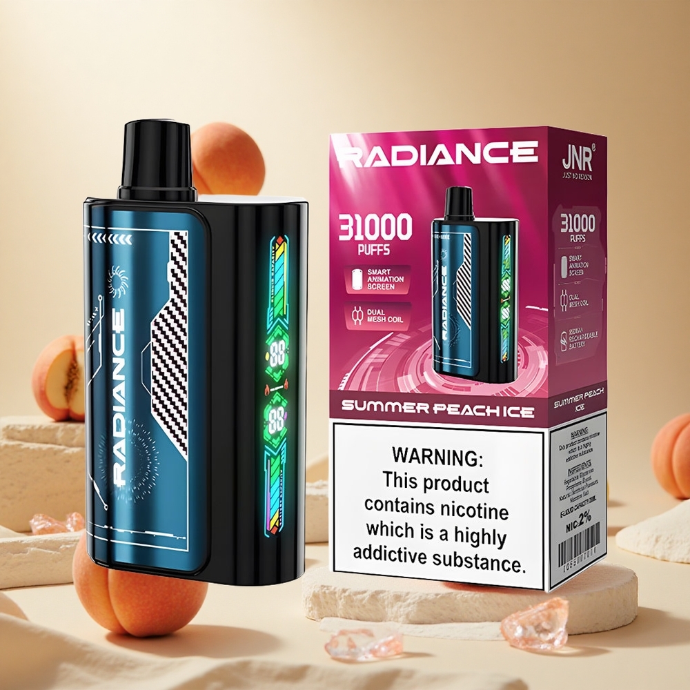 Summer Peach Ice JNR Radiance 31000 Puffs Dual Mesh Coil wholesale vapes Ireland