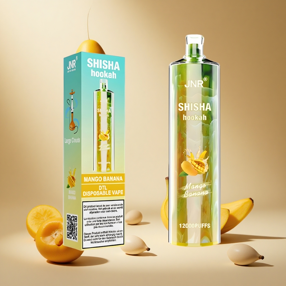 Mango Banana JNR Shisha Hookah 12000 Puffs wholesale vapes Ireland Type-C Fast Charging