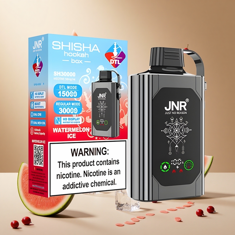 Watermelon Ice JNR Shisha Hookah Box 20500 Puffs wholesale vapes Ireland HD Display Type-C