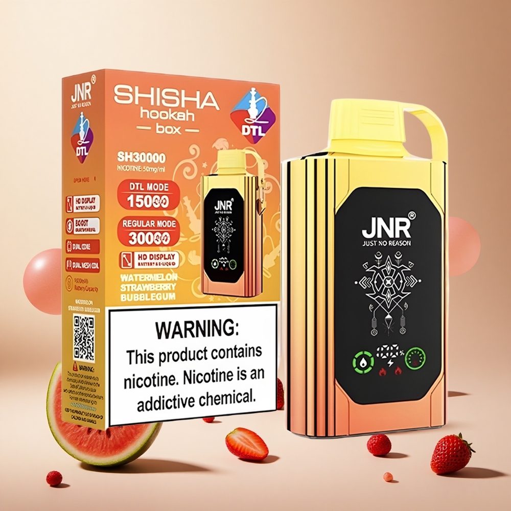 Watermelon Strawberry Bubblegum JNR Shisha Hookah Box 20500 Puffs wholesale vapes Ireland HD Display Type-C