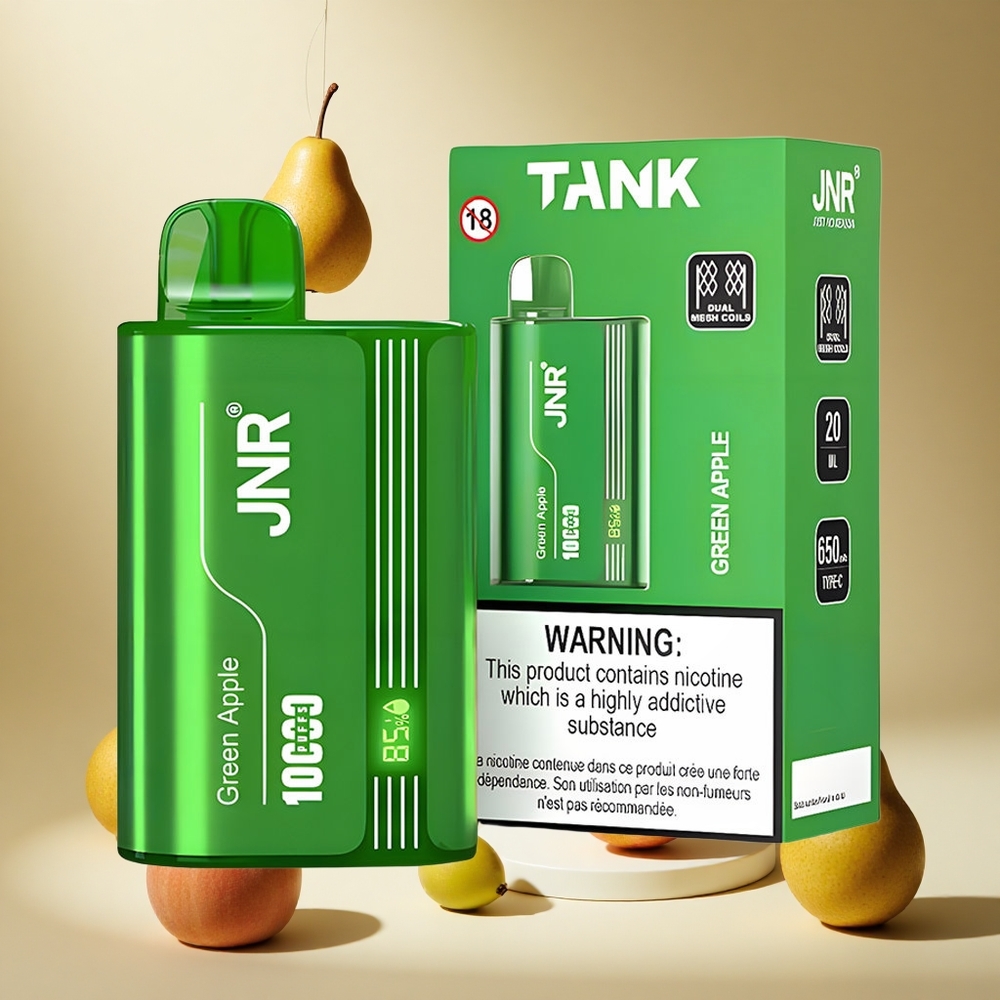 Green Apple Peach Pear JNR Tank 10000 Puffs wholesale vapes Ireland Dual Mesh Coil