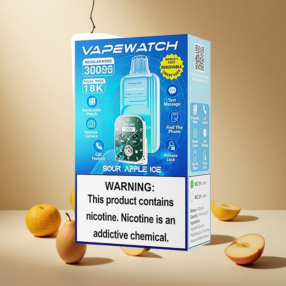 Sour Apple Ice JNR Vape Watch 30000 Puffs Dual Mesh Coil wholesale vapes Ireland