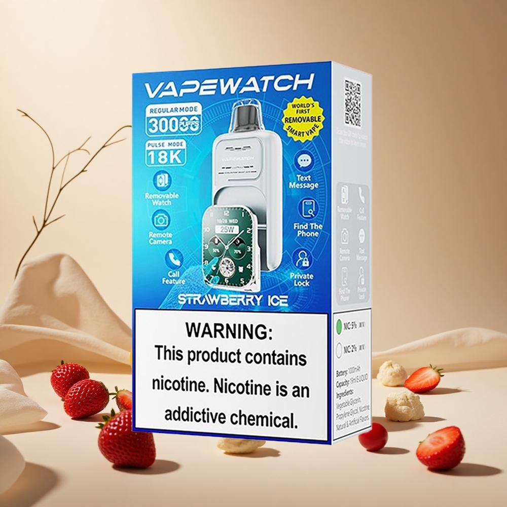 Strawberry Ice JNR Vape Watch 30000 Puffs Dual Mesh Coil wholesale vapes Ireland