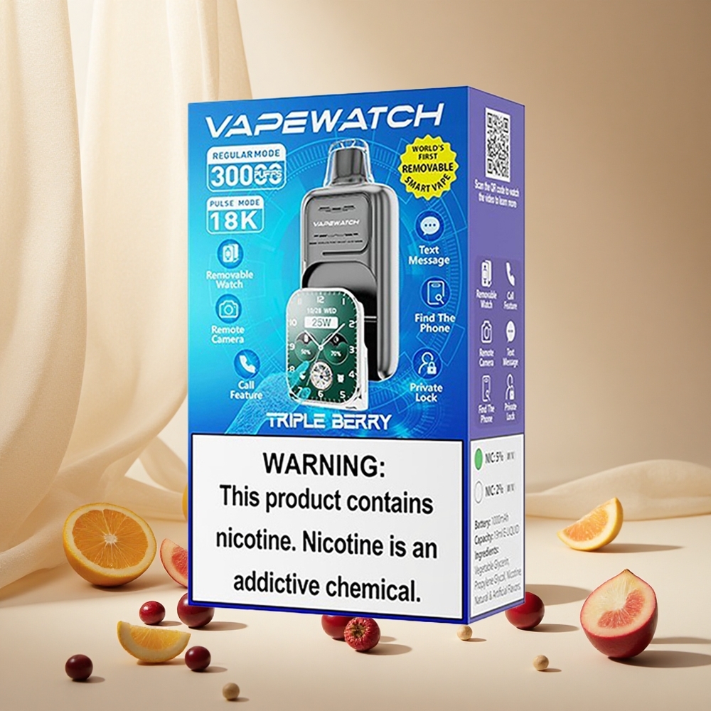 Triple Berry JNR Vape Watch 30000 Puffs 19mL wholesale vapes Ireland Dual Mesh Coil