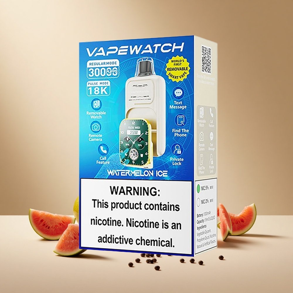 Watermelon Ice JNR Vape Watch 30000 Puffs Dual Mesh Coil wholesale vapes Ireland
