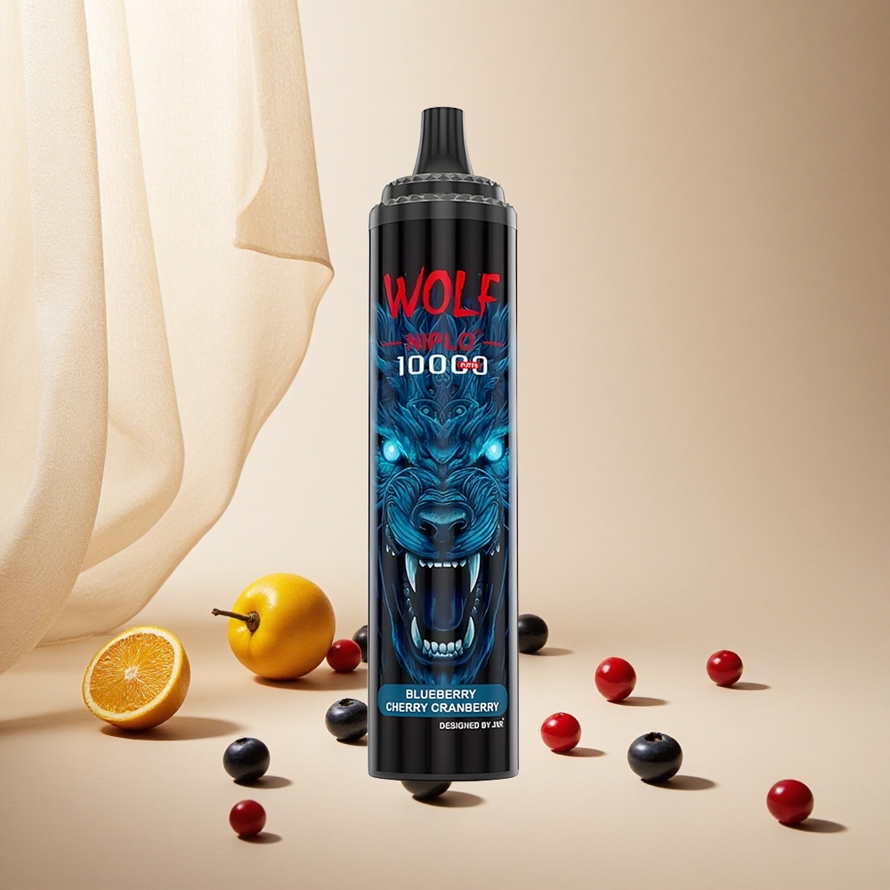 Blueberry Cherry Cranberry JNR Wolf Niplo 10000 Puffs wholesale vapes Ireland 20ml Mesh Coil