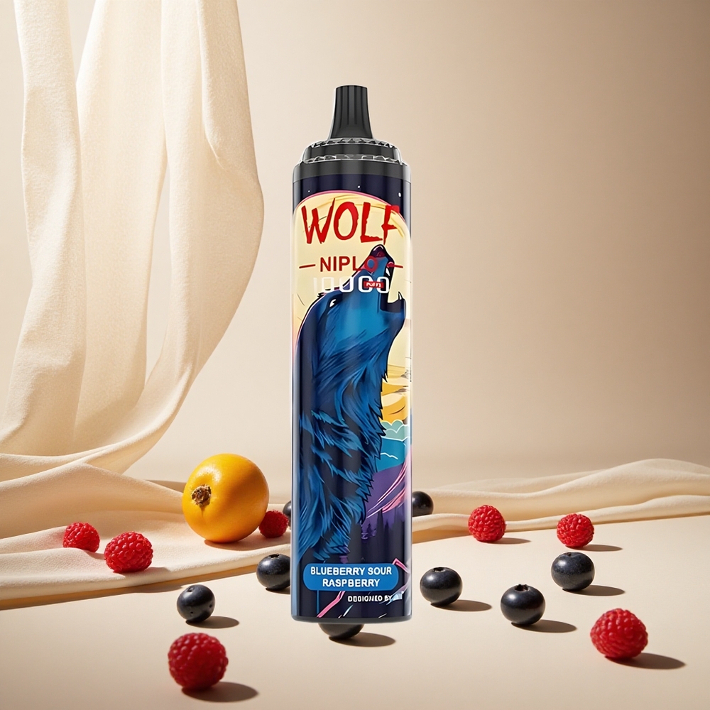 Blueberry Sour Raspberry JNR Wolf Niplo 10000 Puffs wholesale vapes Ireland Type-C Fast Charging