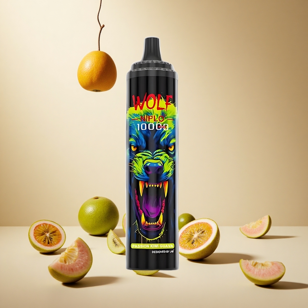 Passion Kiwi Guava JNR Wolf Niplo 10000 Puffs wholesale vapes Ireland 20ml Type-C Fast Charging