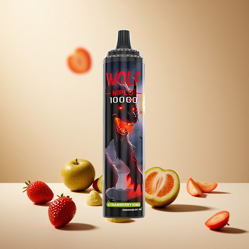 Strawberry Kiwi JNR Wolf Niplo 10000 Puffs wholesale vapes Ireland Mesh Coil 1.0 Ohm