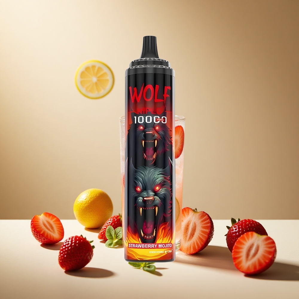 Strawberry Mojito JNR Wolf Niplo 10000 Puffs wholesale vapes Ireland 20ml