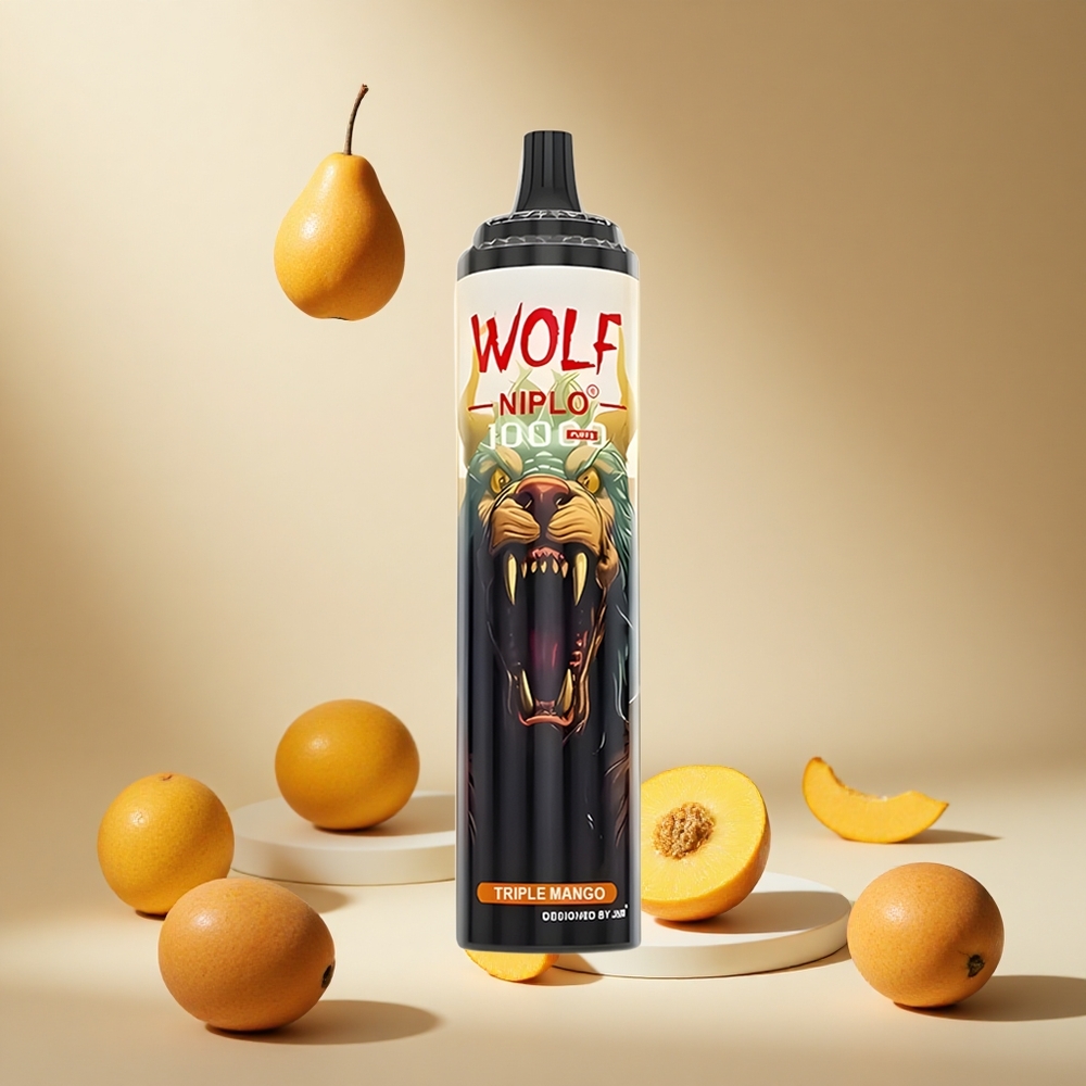 Triple Mango JNR Wolf Niplo 10000 Puffs wholesale vapes Ireland Mesh Coil 1.0 Ohm