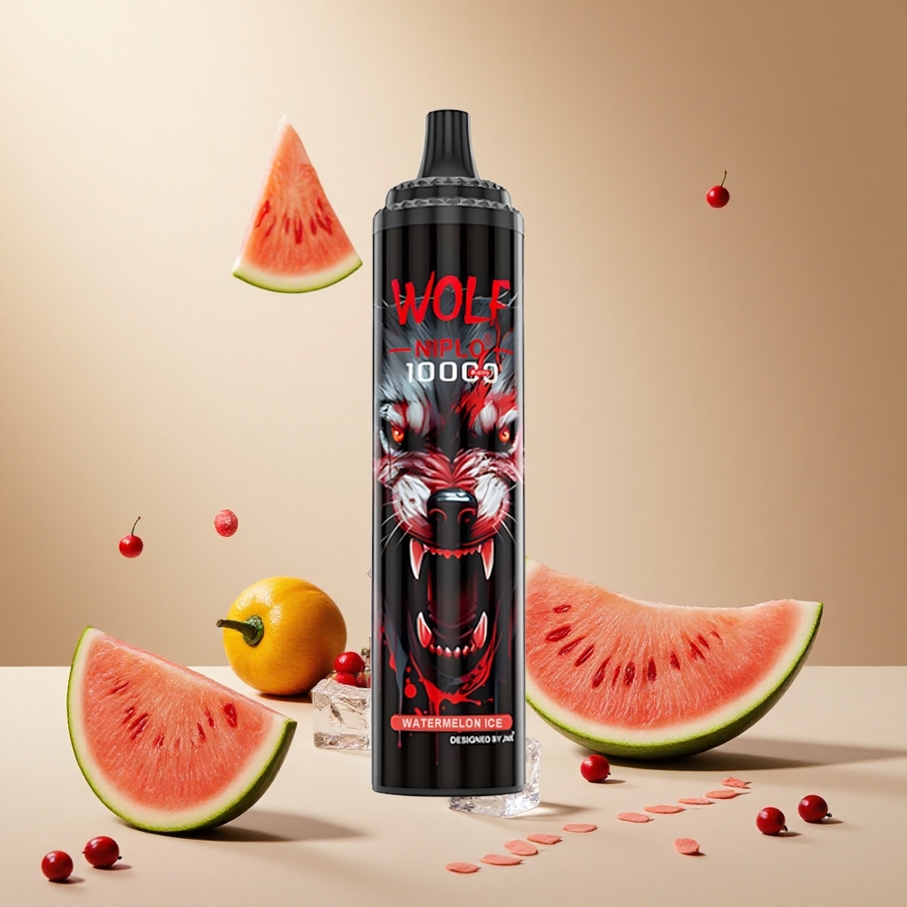 Watermelon Ice JNR Wolf Niplo 10000 Puffs wholesale vapes Ireland with Type-C Fast Charging