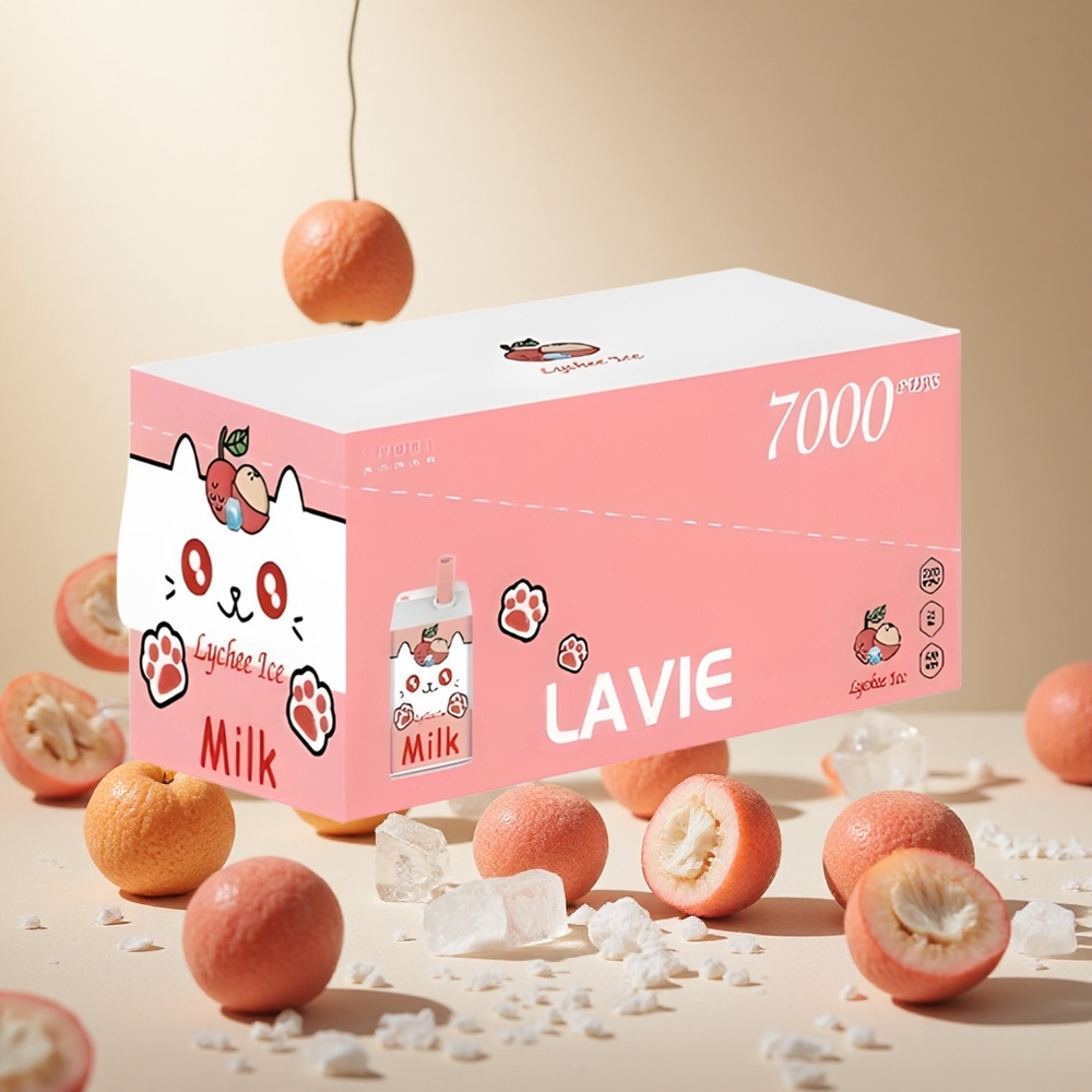 Lychee Ice LAVIE Milk 7000 Puffs wholesale vapes Ireland 16ML Type C