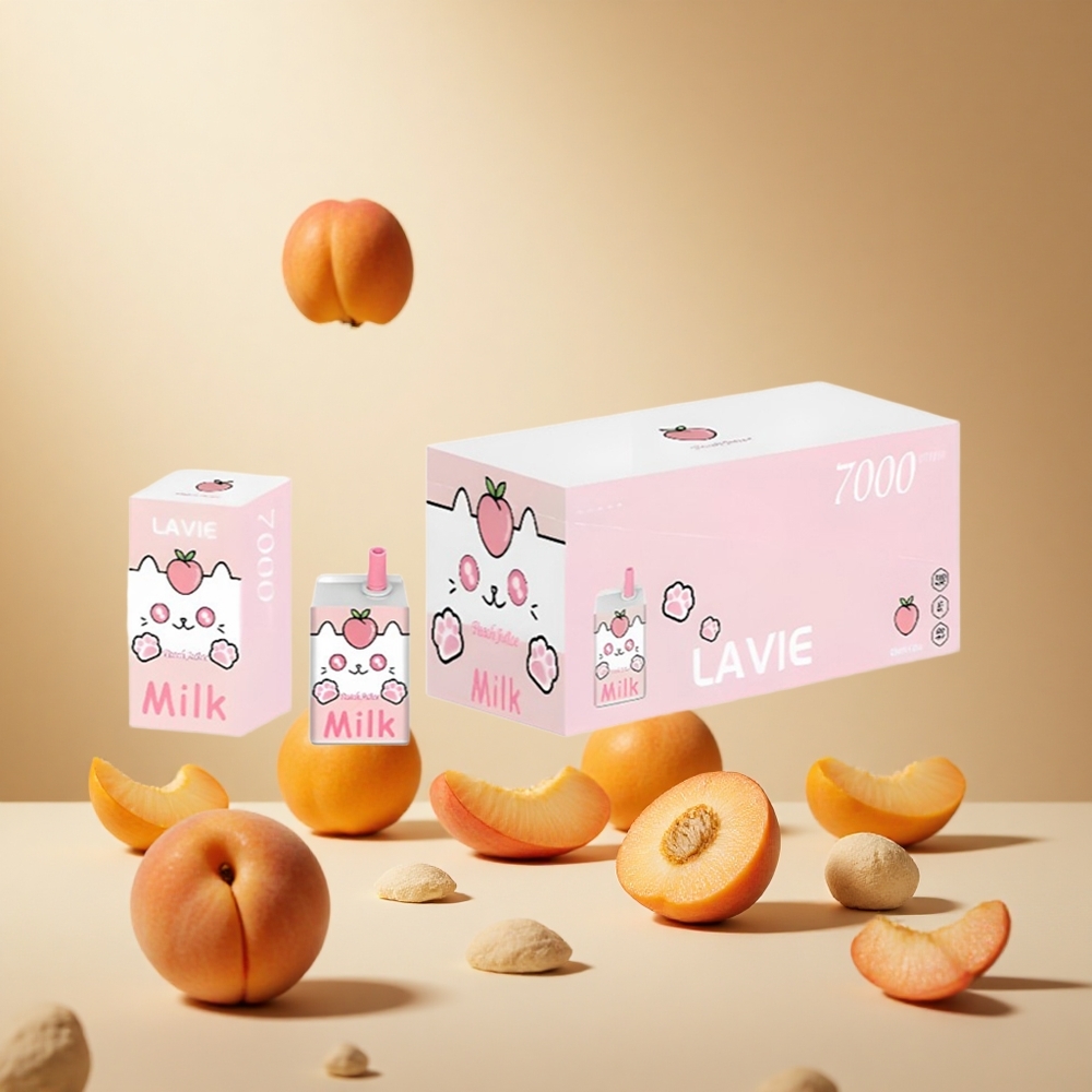 Peach Juice LAVIE Milk 7000 Puffs wholesale vapes Ireland 16ML Type C Rechargeable
