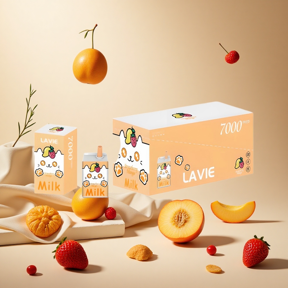 Strawberry Mango LAVIE Milk 7000 Puffs Wholesale Vapes Ireland Rechargeable 16ML