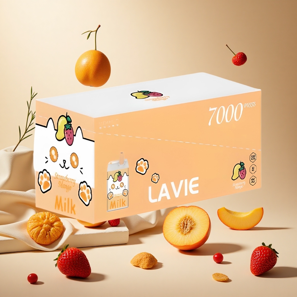 Strawberry Mango LAVIE Milk 7000 Puffs Wholesale Vapes Ireland Rechargeable 16ML
