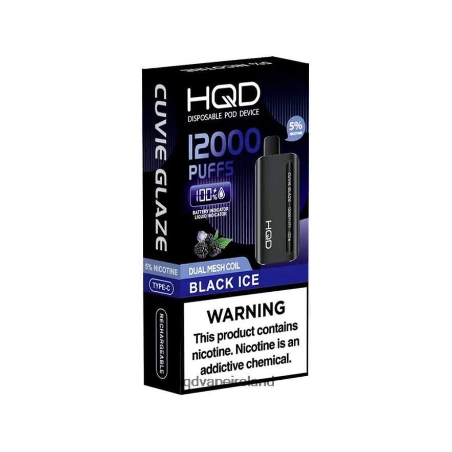 HQD Flavors - HQD CUVIE GLAZE DISPOSABLE VAPE 12000 Black Ice 8J2BB4134